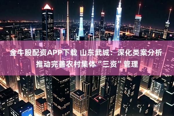 金牛股配资APP下载 山东武城:深化类案分析 推动完善农村集体“三资”管理